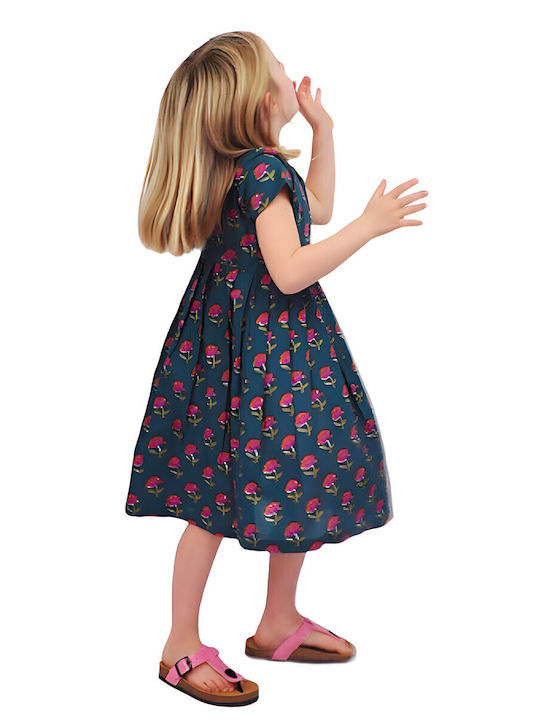 Kinderkleid Kurzärmelig Blumen Green
