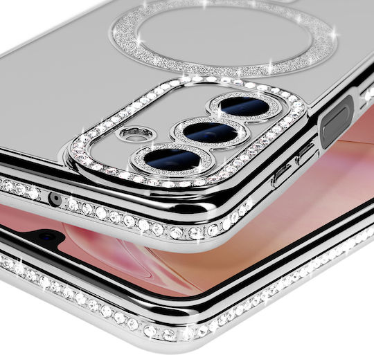 Avizar Diamond Case Samsung Galaxy A16 Magsafe Contour Strass Silver