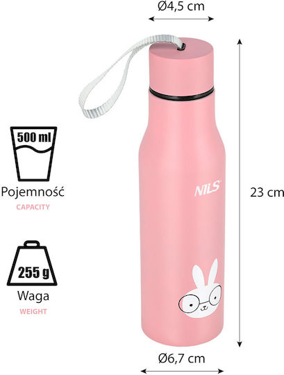 Nils Ποτήρι Θερμός Ανοξείδωτο 500ml Γκρι με Λαβή