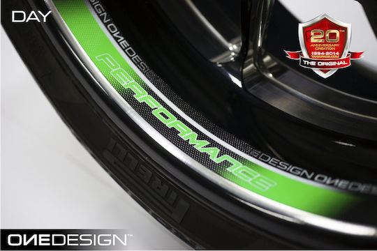 Motorrad-Aufkleber Wheel Strips Performance Fluo Grüne Dcwr6p Druck