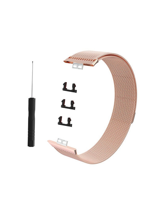 Λουράκι Ανοξείδωτο Ατσάλι Ροζ Χρυσό (Huawei Watch Fit)
