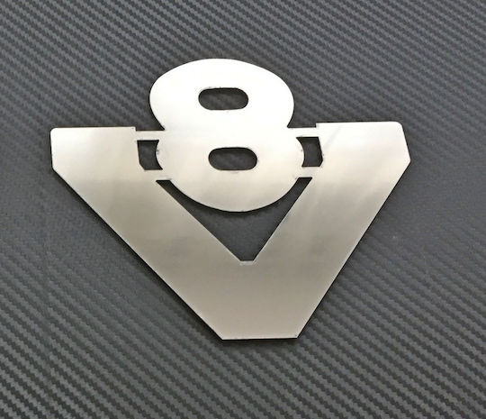 Decorative Small V8 Stainless Steel Badge 195mm160mm1mm 1 Pc