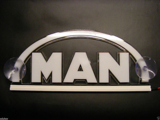 3D Decorative Cabin Sign Blue LED 24V Man 250mm90mm6mm Cable 15m Plug Lighter Socket