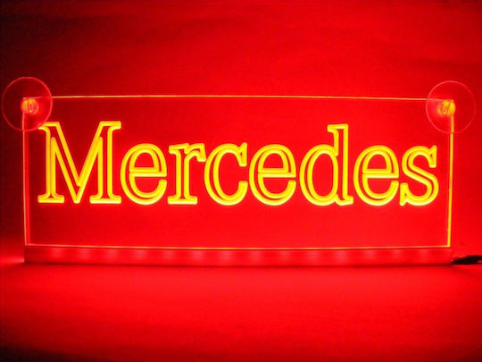 Decorative Cabin Sign Red Led 12v24v Mercedes 250mm90mm6mm Cable 15m Plug Lighter Socket