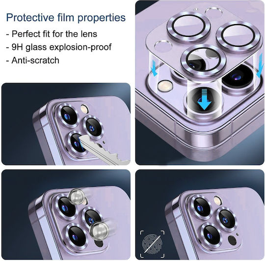 Lens Protector Camera Protection Metal Frame Silver for the iPhone 14 Pro / 14 Pro Max