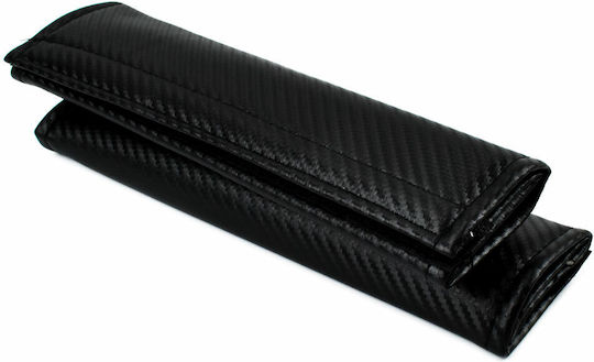 Set Car Seat Belt Pads “alfa Romeo” 2 Pieces Oem – Black Carbon