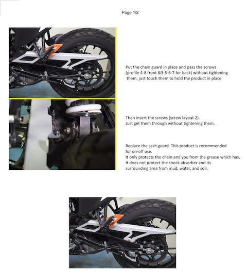 C-Racer Motorcycle Chain Guard KTM 390 Adventure Silver