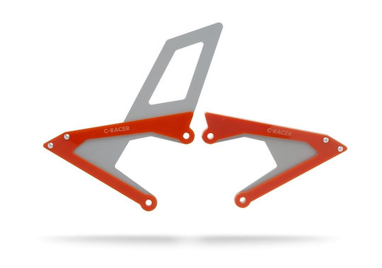 C-Racer Motorcycle Footpeg Protectors KTM 390 Adventure Orange