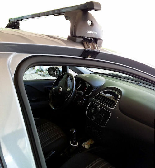 Nordrive Car Roof Bars Metallic for Fiat Punto Evo 5D 2009-2012 Set with Roof Rack Legs M.PuntoEvo.01