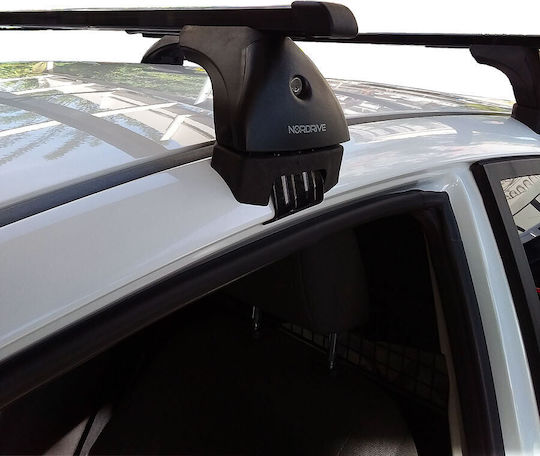 Nordrive Metallic Car Roof Bars for Ford Fiesta 3D 2009>2017 Set with Roof Rack Legs MΠ.FFIESTA.35