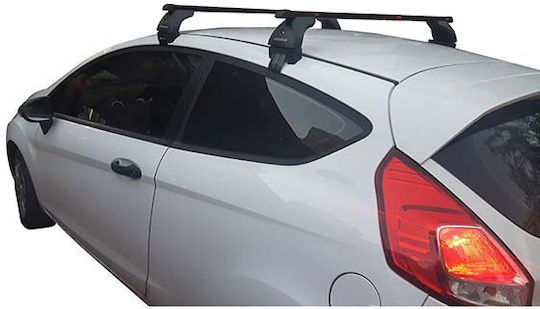 Nordrive Metallic Car Roof Bars 120cm for Ford Fiesta 3D 2008-2017 Set with Roof Rack Legs MΠ.FFIESTA.07