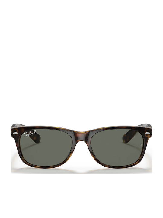 Ray Ban Wayfarer Унисекс Слънчеви Очила с Кафява Костенуркова Пластмасова Рамка и Зелени Поляризирани Стъкла RB2132 902/58