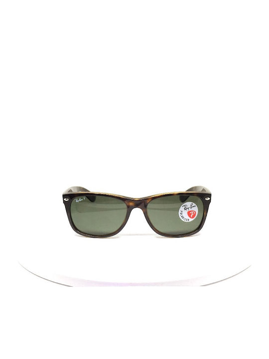 Ray Ban Wayfarer Унисекс Слънчеви Очила с Кафява Костенуркова Пластмасова Рамка и Зелени Поляризирани Стъкла RB2132 902/58