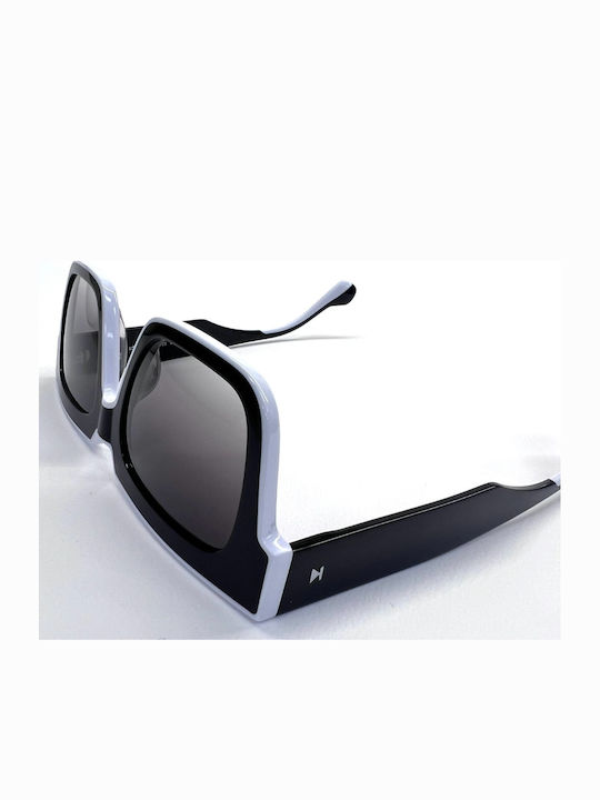 Kreuzbergkinder Unisex Sunglasses with Black Plastic Frame and Gray Gradient Lens SAVOY AFFAIR C1
