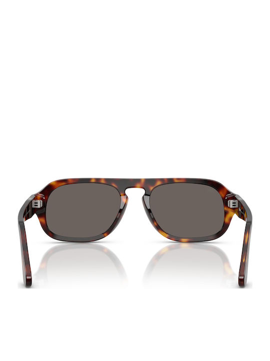 Persol Унисекс Слънчеви Очила с Кафяв Костенурков Пластмасов Рамка и Кафяви Стъкла