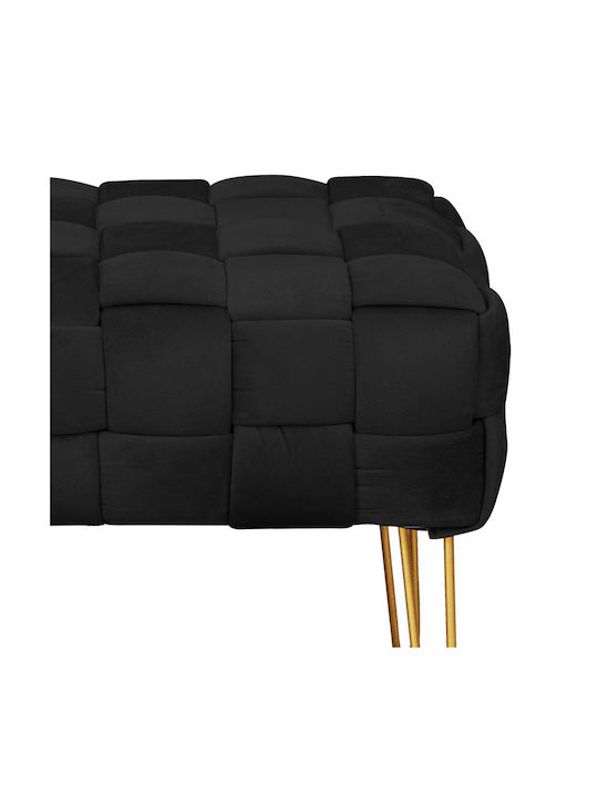 Stool For Living Room Upholstered with Velvet Wenzo Black Shade 82x43x46cm