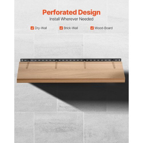 Vevor 1 Pack Shelf Bracket 43 Inch 1092.2 Mm Heavy Duty Floating Shelf Bracket