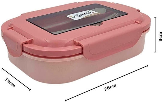 Uncle George Cutie pentru Mâncare Plastic Roz Potrivit pentru Cuptor cu Microunde 1600ml 1buc