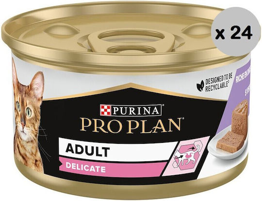 Pro Plan Hrană Umedă pentru Pisici Adulte în Conservă cu Curcan și Meat 85gr