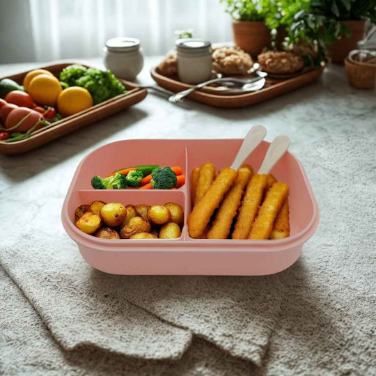 Uncle George Cutie pentru Mâncare Plastic Roz Potrivit pentru Cuptor cu Microunde 1600ml 1buc