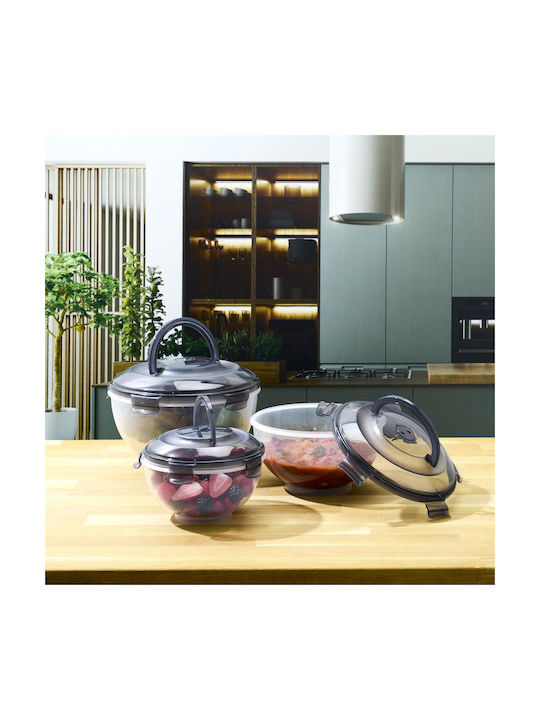 Cook Concept Σετ Δοχεία Φαγητού Πλαστικά Μαύρα 24x16.5cm 3τμχ