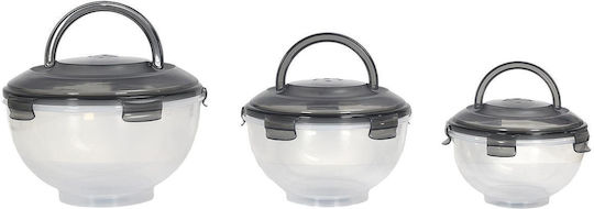 Cook Concept Σετ Πλαστικά Δοχεία Φαγητού Μαύρα 24x16.5cm 3τμχ