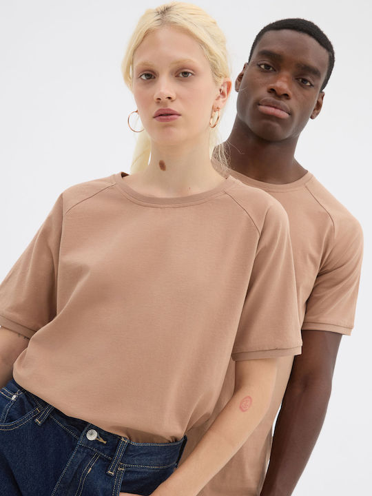Bluza Tricou Cu Mânecă Scurtă Cămilă