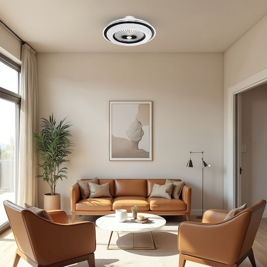 Eko Light Zephyr Deckenventilator 60cm mit Leuchte Schwarz
