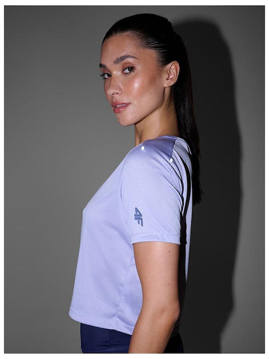 Functional Women's Athletic Blouse Short Sleeve Light Blue