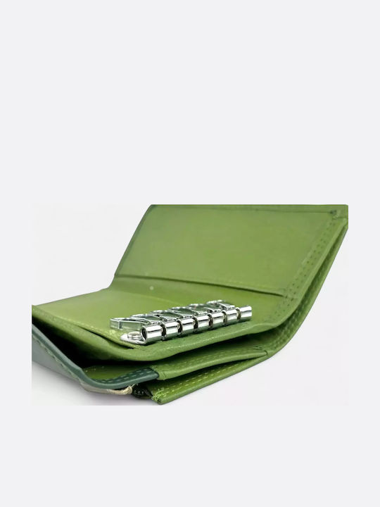 Leather Key Holder Calfnero 6 Rings – Green F1750