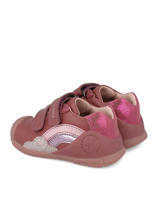 Παιδικά Sneakers High Ανατομικά με Σκρατς Μπορντό