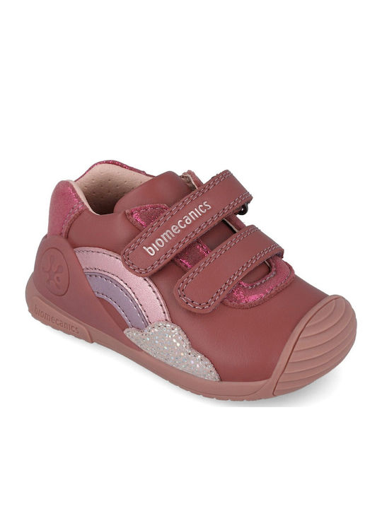 Παιδικά Sneakers High Ανατομικά με Σκρατς Μπορντό