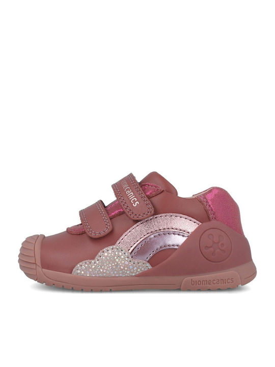 Παιδικά Sneakers High Ανατομικά με Σκρατς Μπορντό