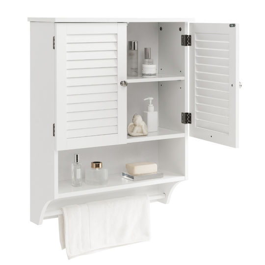 Costway Bathroom Cabinet L58xW22xH75cm White