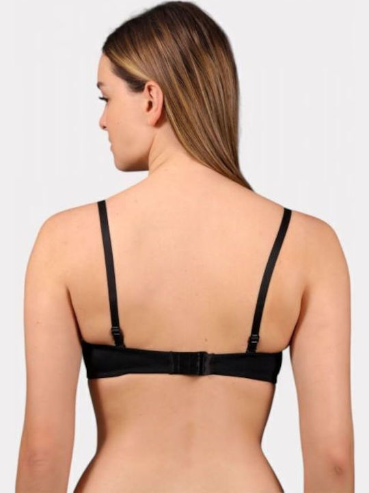 Balconette Push Up Balconette Strapless Bra Black