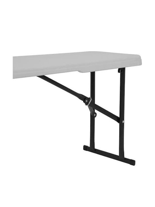 Outdoor Bench Metallic White with Chest 183x28x43cm