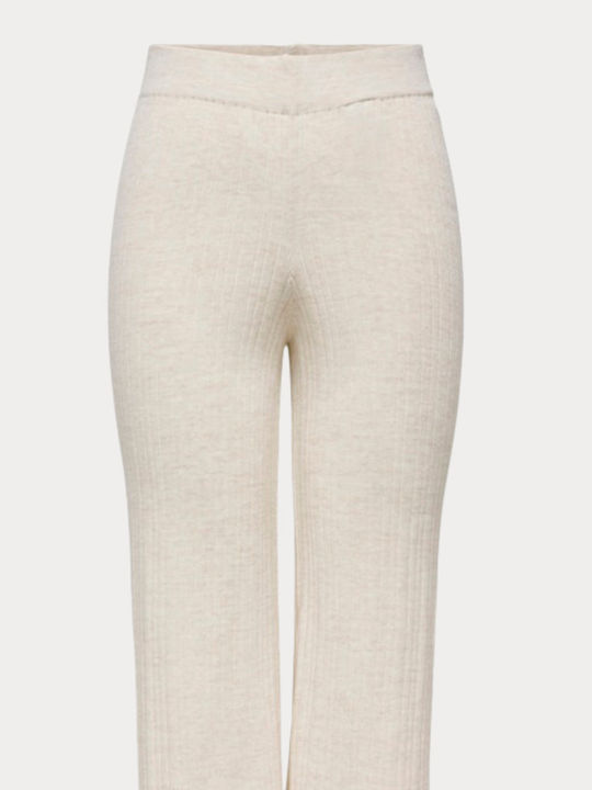 Thea Damen Stoff Hose in Weitem Schnitt Pumice Stone