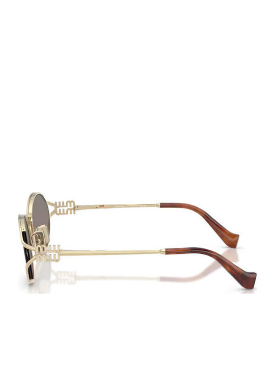 Miu Miu Unisex Sunglasses with Gold Metal Frame and Gray Lens MU 52YS ZVN80Q