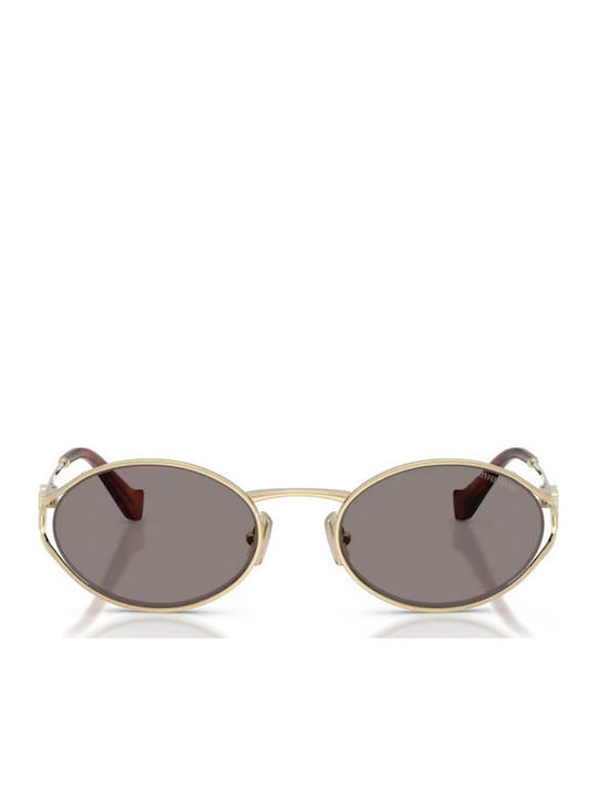 Miu Miu Unisex Sunglasses with Gold Metal Frame and Gray Lens MU 52YS ZVN80Q
