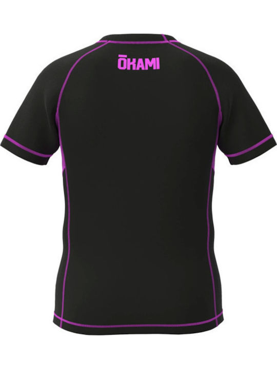Okami Kinder Kurzärmlig T-Shirt OKIDS109 für Jiu-Jitsu Schwarz