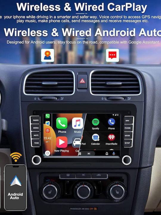 Navigație Android 4GB RAM CarPlay Android și Auto Ecran 7 Inch Pentru Volkswagen VW Golf 5 Golf 6 Passat B6 B7 Polo Jetta Eos T5 Touran Sharan Caddy Skoda Octavia 2 Superb Seat Leon