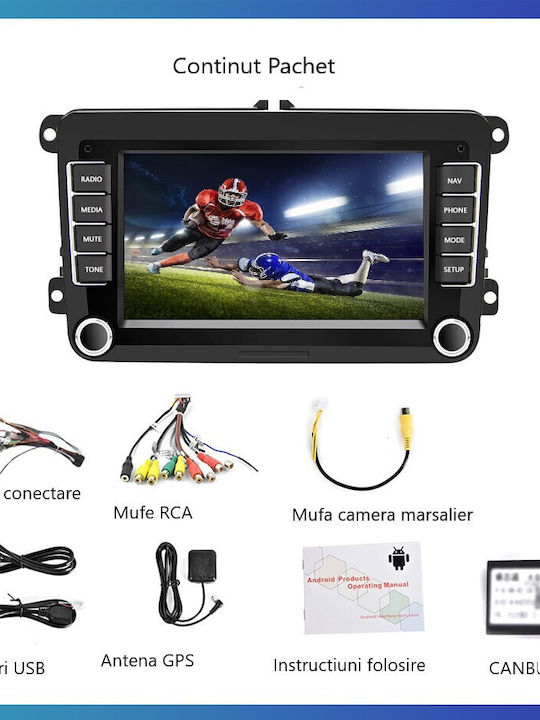 Navigație Android 4GB RAM CarPlay Android și Auto Ecran 7 Inch Pentru Volkswagen VW Golf 5 Golf 6 Passat B6 B7 Polo Jetta Eos T5 Touran Sharan Caddy Skoda Octavia 2 Superb Seat Leon