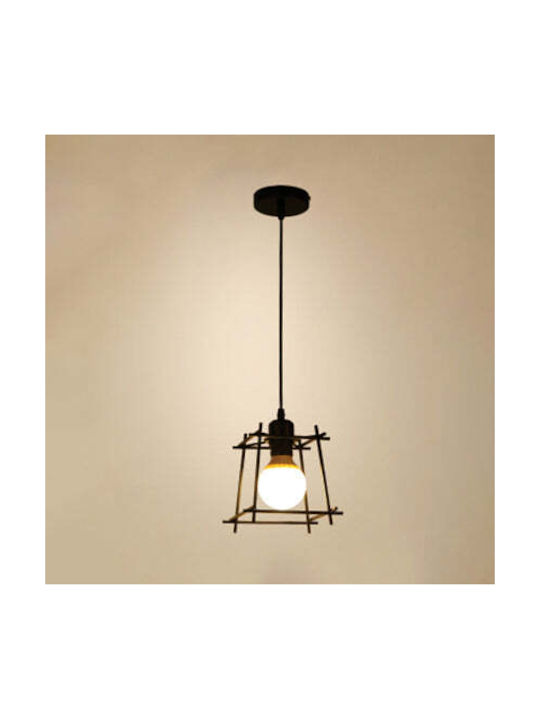 Diamond Adjustable Pendant Light Black with Socket E27 17x18cm