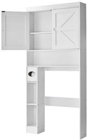 Vevor Floor Bathroom Shelf Wooden White