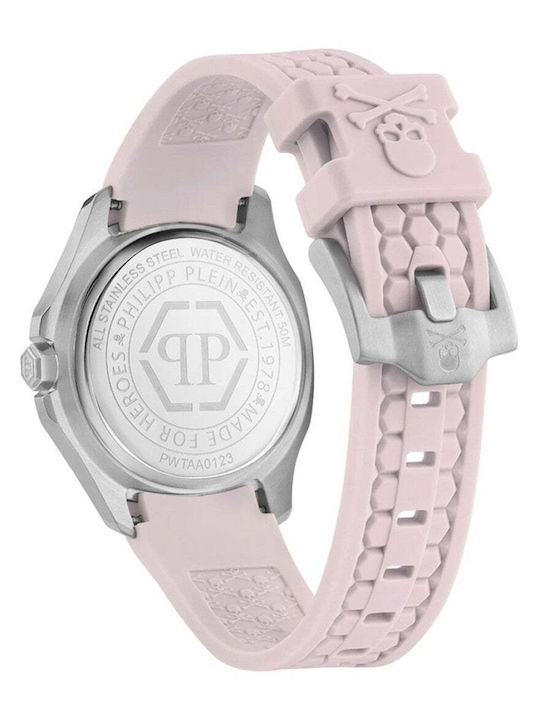 Philipp Plein Lady Ceas de Damă cu Roz Curea din Cauciuc