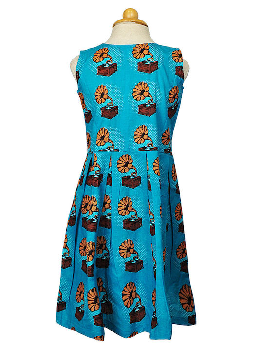 Kinderkleid Ärmellos Turquoise