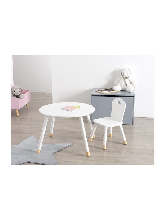 Kids Table Made of Wood White 127152B Atmosphera