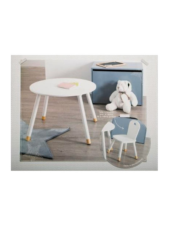 Kids Table Made of Wood White 127152B Atmosphera