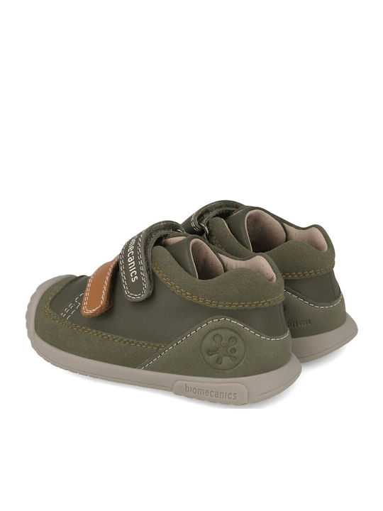 Kids Sneakers High Anatomic With Hoop & Loop Closure Khaki