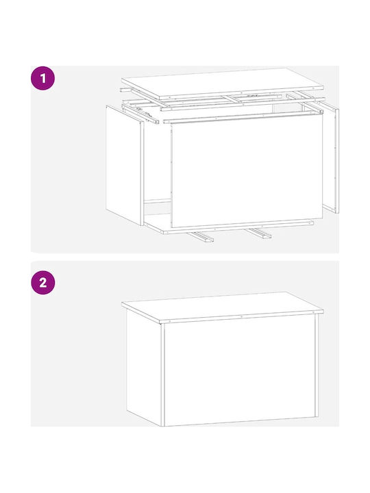 vidaXL Außenlagerbox Metall Silver L80xB50.5xH50cm